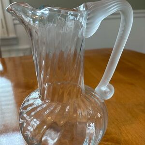 Elegant Clear Glass Pitcher with Frosted Handle